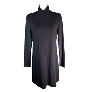 Commando Butter Black Luxe Turtleneck Stretch Mini-Dress Long Sleeve Medium